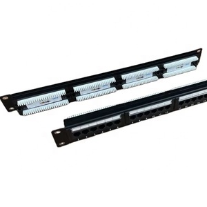 Panneau <span class=keywords><strong>De</strong></span> Brassage 24 ports Cat6 Patch Panel <span class=keywords><strong>RJ45</strong></span> 1U Cat5E Rack Mountable UTP pour armoire réseau 19 pouces dans une application LAN - Product Image 1