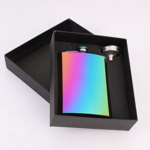 Venta al por mayor LMK185 Botella de whisky de acero inoxidable electrochapada de 8oz, petaca de bolsillo para licor con embudo para alcohol - Product Image 4