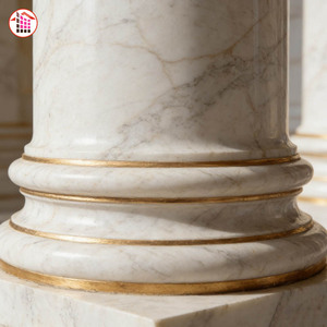 Columnas de Mármol Corintias Doradas de Lujo, Pilares de Piedra Natural Sólida con Capitel Ornamentado, Decoración de Palacio, Columnas de Mármol Hechas a Mano - Product Image 5