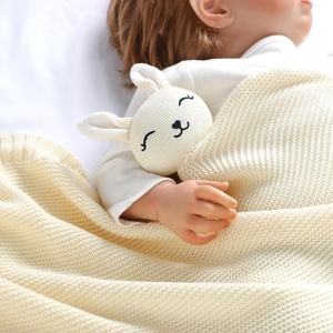 Couverture douce et moelleuse pour bébé, motif lapin, couverture de sécurité en peluche douce, tricotée pour un <span class=keywords><strong>confort</strong></span> réconfortant, pour nouveau-nés, tout-petits, garçons et filles - Product Image 6
