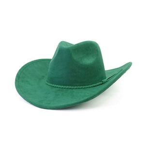 Sombrero Vaquero de Moda, Estilo Vintage, de Gamuza Vegana con Efecto Láser, para Mujer, Ala Ancha, Estilo Western, para las 4 Estaciones - Product Image 1