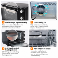 Four électrique multifonction 58L avec fonctions de cuisson et de grillage, four à convection électrique pour usage domestique