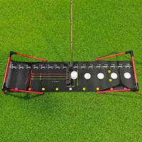 SwingPerfect Tapis d'entraînement de putting pour la longueur de frappe et le rythme, avec points d'amplitude 4 couleurs et aide à la décélération