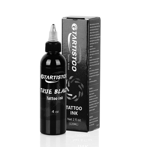 Tinta de Tatuaje Negra GTARTISTOO, Suministros Profesionales, 120 ml, Pigmento Vegano - Product Image 1