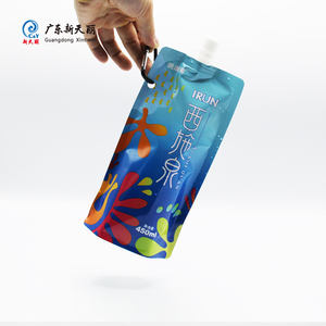 水分防止密封式スタンドアップ飲料ポーチ飲料水袋プラスチック包装スパウトポーチハンドル穴付き - Product Image 1