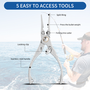 Alicates de Pesca Multifuncionales - Herramienta de Pesca de Acero Inoxidable con Clips de Bloqueo - Product Image 2