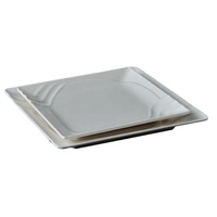 Vaisselle de restaurant incassable en gros servant une assiette à dessert en mélamine carrée blanche de 8.5 pouces