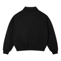 Pull-over en molleton bouclette personnalisé à demi-zip, imprimé et brodé, coupe oversize, confortable, pour hommes, vente en gros