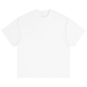 Camisetas de gran tamaño tejidas de algodón/poliéster de 220G para hombre con logotipo personalizado, respetuosas con el medio ambiente, de secado rápido, transpirables, teñidas lisas - Product Image 3