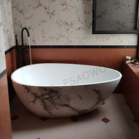 Pierre solide colorée peinture à l'encre de couleur blanche et grise appartement salle de bain peinture de baignoire dynamique baignoire à remous autoportante