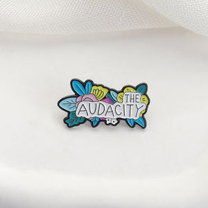 Broche florale Audacity, épingles en émail, texte humoristique amusant, broches en métal, badge pour sac à dos, badge pour revers, bijoux de mode, cadeaux pour amis - Product Image 3
