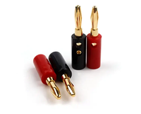 Connecteur banane 4mm noir rouge plaqué or Terminal isolé Haut-parleur Fiche banane Jack