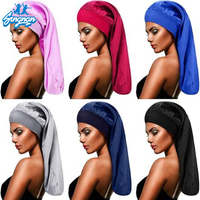Bonnet de nuit en satin best-seller, haute élasticité, à large bord, long, pour femme, protection des cheveux, toutes occasions, cheveux longs, 100%