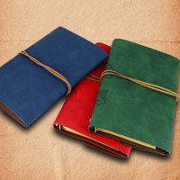 A6 Mini Reise-Notizbuch mit Loseblattbindung, PU-Kunstleder, Vintage Reisebinder, Blanko Geschenk-Tagebuch