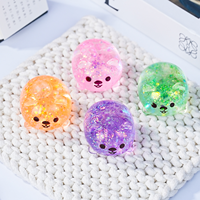 Mini Mochi Squishy Chat en Poudre d'Or, Jouet Anti-Stress Mignon de Dessin Animé, Jouet à Presser en Maltose pour la Décompression, Jouet Fidget Squishy pour la Décompression
