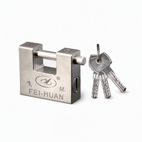 FEIHUAN Cadenas en acier robuste de haute sécurité en forme de D avec clé pour portes de garage, conteneurs, abris de jardin, entrepôts