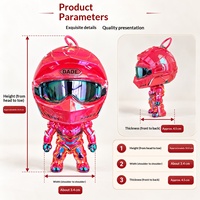 Gantungan Kunci Figur Pengendara Motor Transformers Versi Q - Boneka Robot Helm Mini - Gantungan Kunci Tas - Aksesoris Kunci Mobil - Hadiah