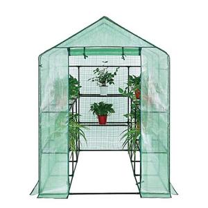mini tomato growing portable steel plastic pe mesh garden small polytunnel walk-in greenhouse with reinforced frame & cover