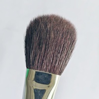 Pinceau à poudre libre noir de luxe à tête plate, pinceau à blush, pinceau de maquillage doux pour le contour du visage