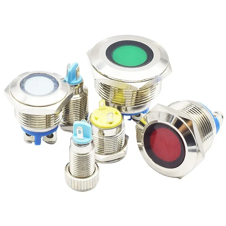 Metalen Signaal Lamp Bedieningspaneel Indicator Licht Met Led Licht Verschillende Type En Grootte Metalen Signaal Licht
