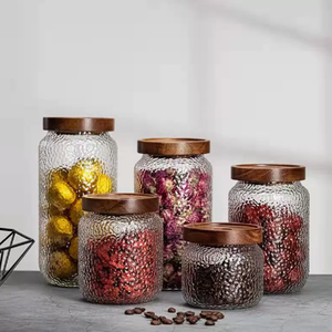 Botol Penyimpanan Madu Kaca Transparan Desain Vintage Kosong Grosir dengan Tutup Kayu Akasia untuk Teh, Herbal, Biji Kopi - Product Image 6