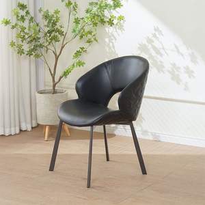 <span class=keywords><strong>Chaise</strong></span> d'appoint moderne rembourrée avec dossier ajouré, <span class=keywords><strong>chaise</strong></span> de salle à manger en similicuir avec pieds en métal pour la maison et les restaurants - Product Image 3