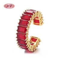 Or rouge mode 18K or diamant fin large laiton Moissanite bague étanche bijoux pour dames en gros