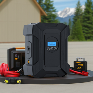 เครื่องสูบลมยางพกพา <span class=keywords><strong>Carsun</strong></span> 12V DC 120W พร้อมตัวตรวจสอบแรงดันลมยางและหน้าจอ LED สำหรับยางรถยนต์ - Product Image 4