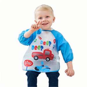 MHK10 EVA Waterproof Colorful Children <b>Bib</b> Cute Cartoon Animals Baby <b>Bibs</b> Full <b>Sleeve</b> Children Apron <b>Long</b> <b>Sleeve</b> Feeding <b>Bibs</b> - Product Image 5