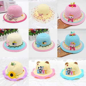 <span class=keywords><strong>Sombrero</strong></span> <span class=keywords><strong>de</strong></span> paja estilo personaje <span class=keywords><strong>de</strong></span> princesa al por mayor para bebés niñas protección solar durante viajes <span class=keywords><strong>de</strong></span> verano - Product Image 1
