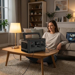 Station d'alimentation mobile 500W 520Wh 110V pour les fêtes en plein air, les pique-niques, les barbecues, le camping et la préparation aux pannes de courant à domicile aux États-Unis - Product Image 1