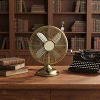 Ventilateur de table extérieur et domestique personnalisé, couleur électrique, entièrement métallique, style antique et rétro, commande mécanique, 3 vitesses