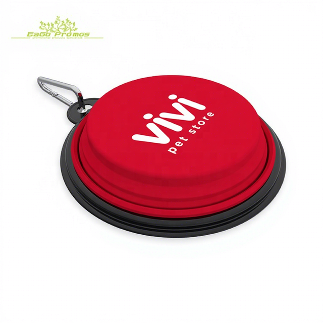 2026 Promotional Top Quality Travel Soft Portable Pet Bowls Feeders Silicone Folding Dog Water Bowls With Carabiner