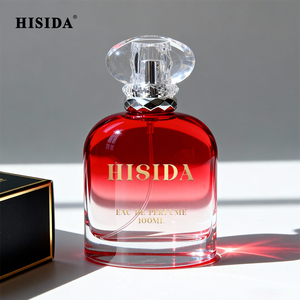 Botella de Perfume Vacía Personalizada Única de 50 ml 100 ml, Botella de Vidrio Redonda para Perfume, Degradado Rojo, Botella de Perfume Personalizada con Caja - Product Image 5