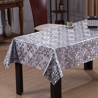 Nappe en PVC RNPT, motif mosaïque argenté, dos en tissu opaque, facile à nettoyer, pour salle à manger, restaurant, hôtel