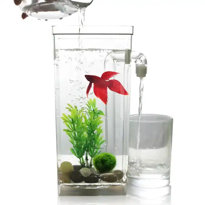 Lampe Aquarium - Petit poisson dans un aquarium - 54 cm de haut