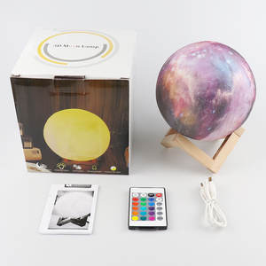 16-색상 변경 3D 인쇄 갤럭시 문 야간 조명 터치 및 원격 제어 기능 - Product Image 6