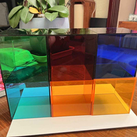 Plaque en acrylique sur mesure - Boîte de rangement cubique transparente colorée - Épaisseur 2-300 mm - Marque Shangbao pour objets de collection et maison
