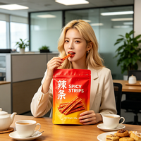 Sachet Doypack laminé PET/VMPET/PE de qualité alimentaire, sac refermable à fermeture éclair résistant à l'humidité pour chips et noix, pochette verticale personnalisable avec logo