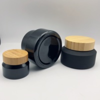 Cosmétiques, pots de stockage en verre noir de haute qualité, 50g, 250g, pot à miel en verre noir, pot en verre cosmétique avec couvercle doré