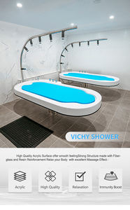 Lit de douche <span class=keywords><strong>Vichy</strong></span> en fibre de verre et acrylique VTSPA-02 avec buse en acier inoxydable, blanc, pour utilisation en piscine - Product Image 2