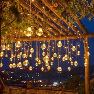 Luci a Sospensione a Sfera LED di Alta Qualità, Luci a Stringa a Globo Trasparente Caldo per Patio, Giardino, Matrimoni, Feste di Natale - Product Image 1
