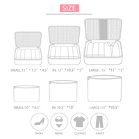 Ensemble de 6 sacs de rangement de voyage à carreaux bleus, organisateur de vêtements pour valise 6-en-1, lot de 5 pièces, entrepôt GA