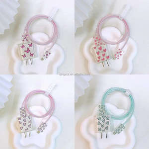 4 pièces mignon 3D dessin animé PVC câble protecteur pour <span class=keywords><strong>Apple</strong></span> iPhone/<span class=keywords><strong>iPad</strong></span> 18W/20W chargeur étui téléphone <span class=keywords><strong>fil</strong></span> organisateurs en caoutchouc <span class=keywords><strong>de</strong></span> Silicone - Product Image 2