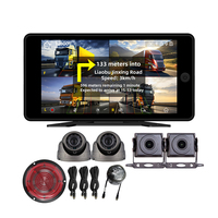 Monitor Portátil de 4 Canales para Camión, Sistema DVR de Grabación con Doble Lente y BSD, Cámara de Visión Trasera 1080P 720P, Pantalla IPS, GPS Integrado, Impermeable