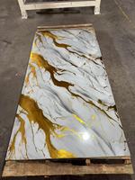 Panneau mural SPC haute brillance résistant à l'usure et protégé contre les UV, panneau mural en PVC imitation marbre, feuille de marbre UV