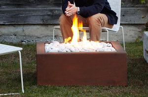 Brasero de carbón con estructura de acero para patio exterior personalizado, brasero de gas, mesa brasero de acero Corten - Product Image 3