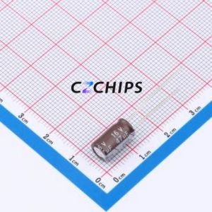 Condensateur électrolytique en aluminium à montage traversant DHG016M476E110S1AA, montage traversant, D6.3xL11mm 47uF 20% 16V 200mA-100kHz - Product Image 1