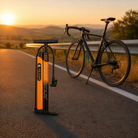 Pompe à air haute pression pour vélo de route 120 PSI avec manomètre de précision, gonfleur de pneus de vélo à double tube pour valves Presta et pneus de course