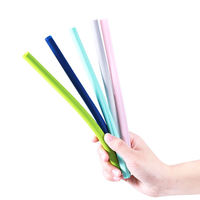 Pailles réutilisables en silicone sans BPA portables Paille pliable Paille pliable en silicone